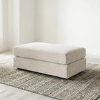 Signature Design by Ashley Soletren Oversized Ottoman, Stone | Plush stone beige chenille upholstery, Wood and engineered wood frame, 48-inch rectangular living room footprint