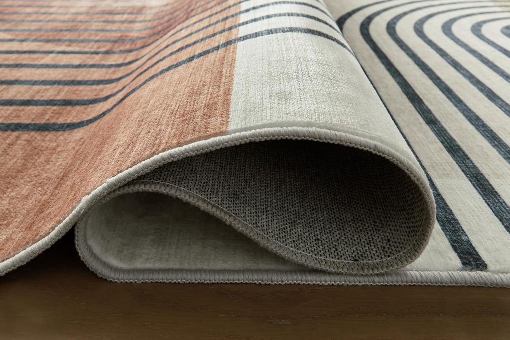Signature Design by Ashley Washable Area Rug, Mid Century Modern 5x7 | 100% polyester faux fur, Bedroom and living room use, Farrendale Series