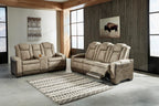 Signature Design by Ashley Next-Gen DuraPella Power Reclining Sofa, Sand | Zero gravity reclining couch, Water-repellent polyester and PU faux leather, Living room use, Medium plush foam