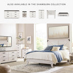 Signature Design by Ashley Shawburn Queen Headboard Only, Whitewash | Crossbuck panel style, Engineered wood (MDF/particleboard/plywood) and decorative laminate, Fits standard metal frames