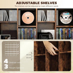 HOMCOM Tall 456 CD/ 336 DVD Storage Unit 89 x 130.5 cm Rustic Brown