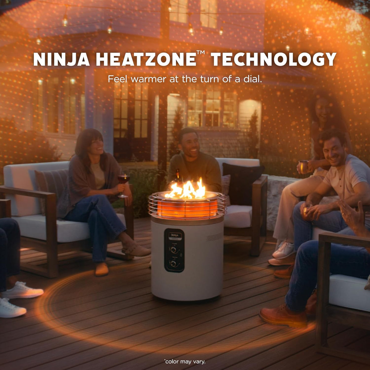 Ninja Fireside360 Fire Pit/Heater, 80,000 BTU, 3 Modes, Rust | Ninja Fireside360 offers flame, heat, or both with up to 80,000 BTUs, hassle-free dial control, and smokeless design