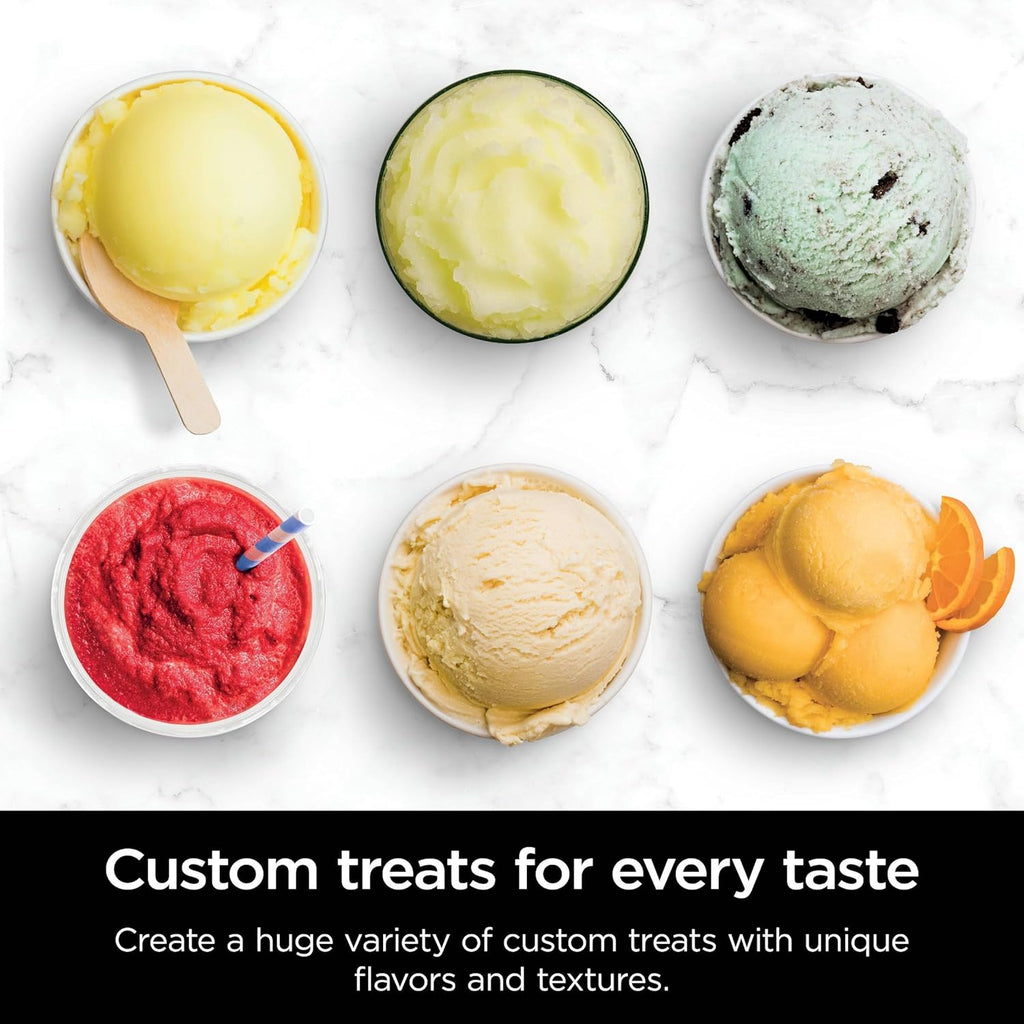 (Refurbished) Ninja NC501 CREAMi Deluxe 11-in-1 Ice Cream & Frozen Treat Maker with 2 XL Family Size Pint Containers, Dark Silver