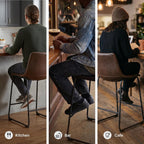 Signature Design by Ashley Counter Height Bar Stools, Set of 2, Brown
