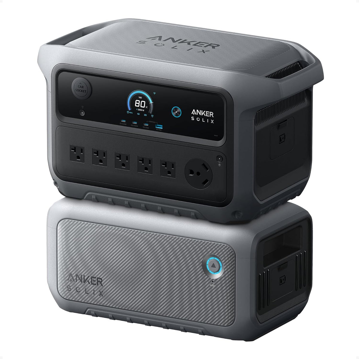 Anker SOLIX C2000 Gen2 Portable Power Station, Expansion Battery, 4096Wh