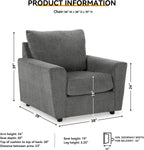 Signature Design by Ashley Stairatt Upholstered Accent Chair, Gravel Gray | 100% polyester fabric, Smooth platform foundation, 38 in width, Attached back and loose seat cushions, Flared arms