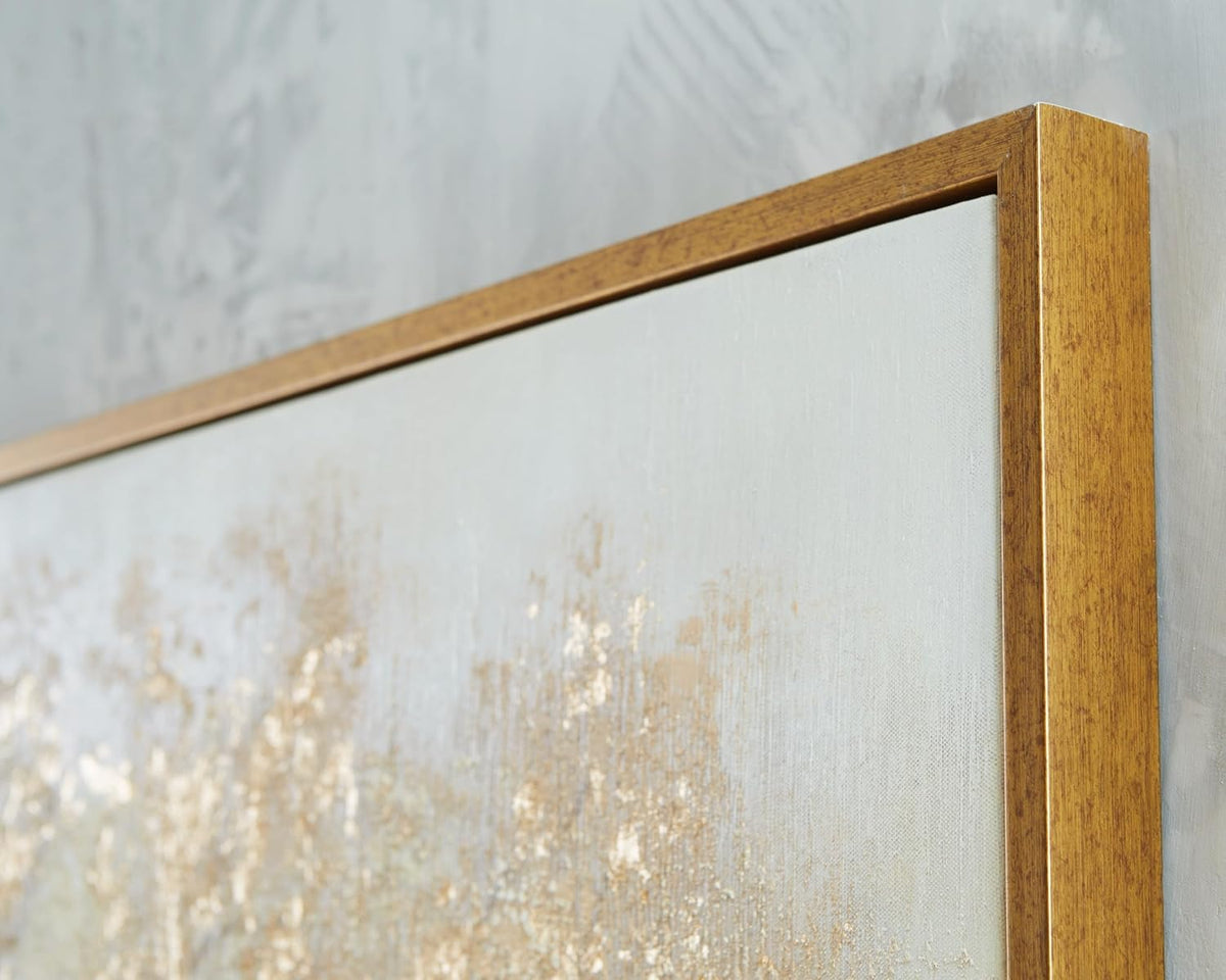 Signature Design by Ashley Dalewick Framed Canvas 60 x 36 Wall Art | Hand-painted framed canvas, Metallic gold foil, Warm autumnal tree canopy design, Living room and home office use