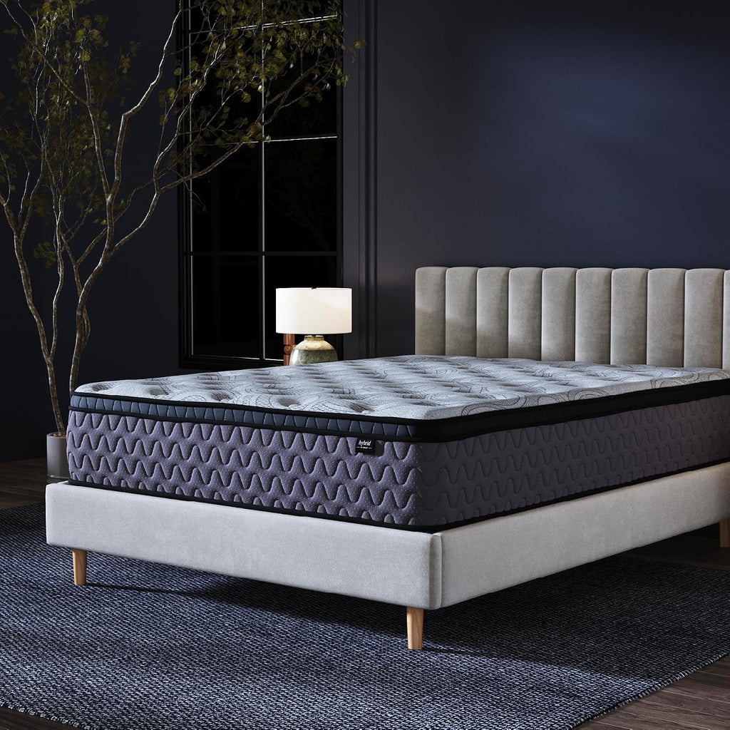 Signature Design by Ashley 12 Inch Medium Firm Hybrid Mattress Queen, Gray