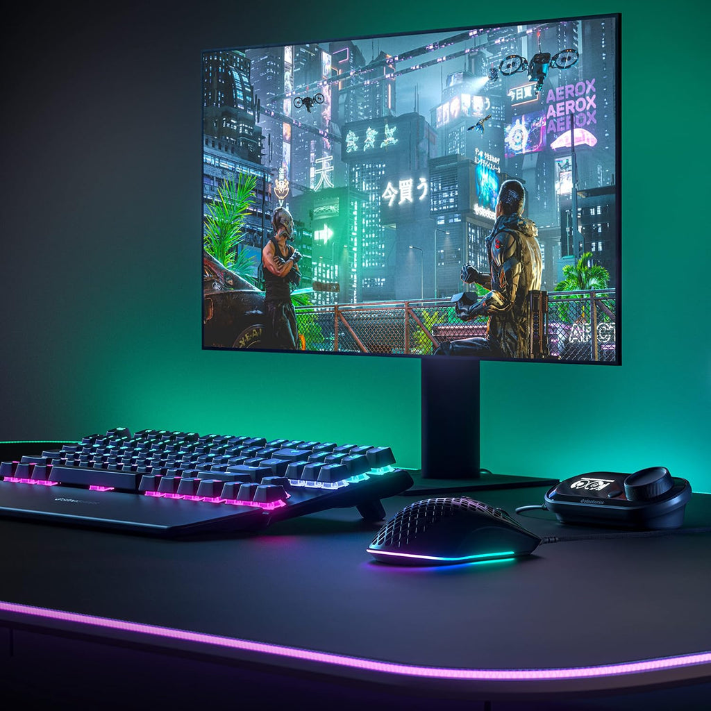 SteelSeries Aerox 3 - Holey RGB Gaming Mouse - Ultra-lightweight Water Resistant Design - 8,500 DPI TrueMove Core Optical Sensor - Onyx