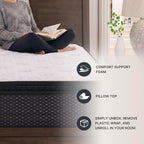Signature Design by Ashley Queen Pillow Top 13 ' Pillow Top Hybrid Mattress with Gel Memory Foam, Edge Support for Cool Sleep and Pressure Relief, Fiberglass-Free, Bed In A Box