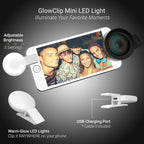 Xenvo Pro Lens Kit for iPhone and Android, Macro and Wide Angle Lens with LED Light and Travel Case Black