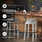 Signature Design by Ashley Valebeck 1-Piece Swivel Barstool, 30 In | Rustic white bar stools, Wood, engineered wood and metal frame, Cushioned polyester seat for pub tables, Farmhouse style