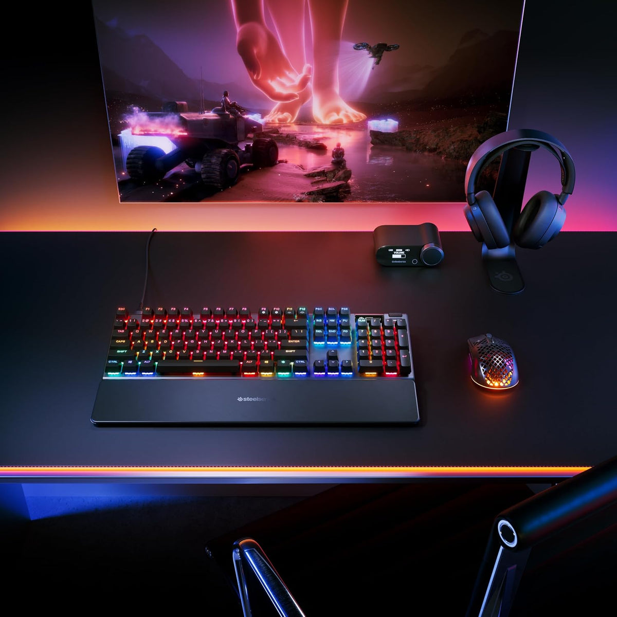 SteelSeries Apex Pro Gen 3 Gaming Keyboard - Hall Effect Keyboard, Magnetic Keyboard with OmniPoint 3.0 Switches - Adjustable Actuation, Rapid Trigger, Rapid Tap/SOCD - English QWERTY