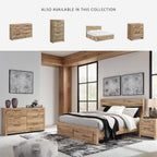 Signature Design by Ashley 6 Drawer Dresser for Bedroom, Golden Oak | 5-minute quick assembly, Contemporary tan brown finish, Durable engineered wood, Hyanna Series