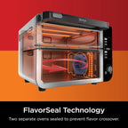 Ninja Double Oven, 12-in-1, FlexDoor, Stainless Steel, DCT401 | FlavorSeal, Smart Finish, Air fry, bake, broil, roast, toast, pizza, fits 6 lbs wings