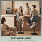 HOMCOM Bar Stools Set of 2 Modern Swivel Barstools Height Adjustable Green
