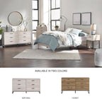 Signature Design by Ashley 6 Drawer Dresser for Bedroom, Light Natural Oak | Textured-grain engineered wood, 6 smooth-glide vinyl-wrapped drawers, Dark pewter pulls, Socalle Series