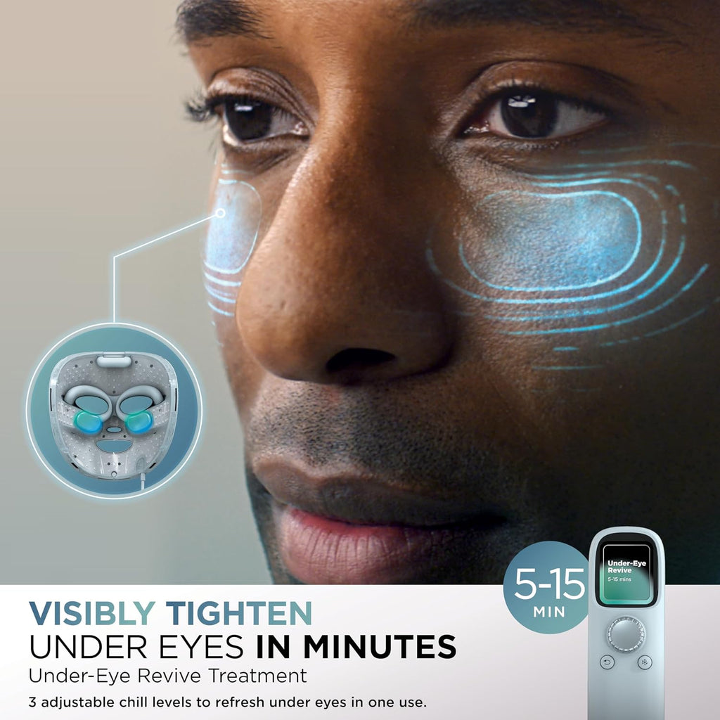 Shark CryoGlow LED Face Mask, Red Light Therapy, Under-Eye Cooling, FW312PL
