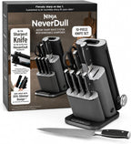 Ninja® NeverDull® 10-Pc German Steel Knife Set, Black, NK32010BK1 | Stays razor-sharp 10+ years. Premium German steel. Removable sharpener stores in a drawer saving up to 35% more counter space