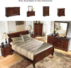 Signature Design by Ashley Alisdair Wood Queen Sleigh Bed | Traditional Louis Philippe style, Sweeping curves, Adjustable base compatible, Bed frame with headboard