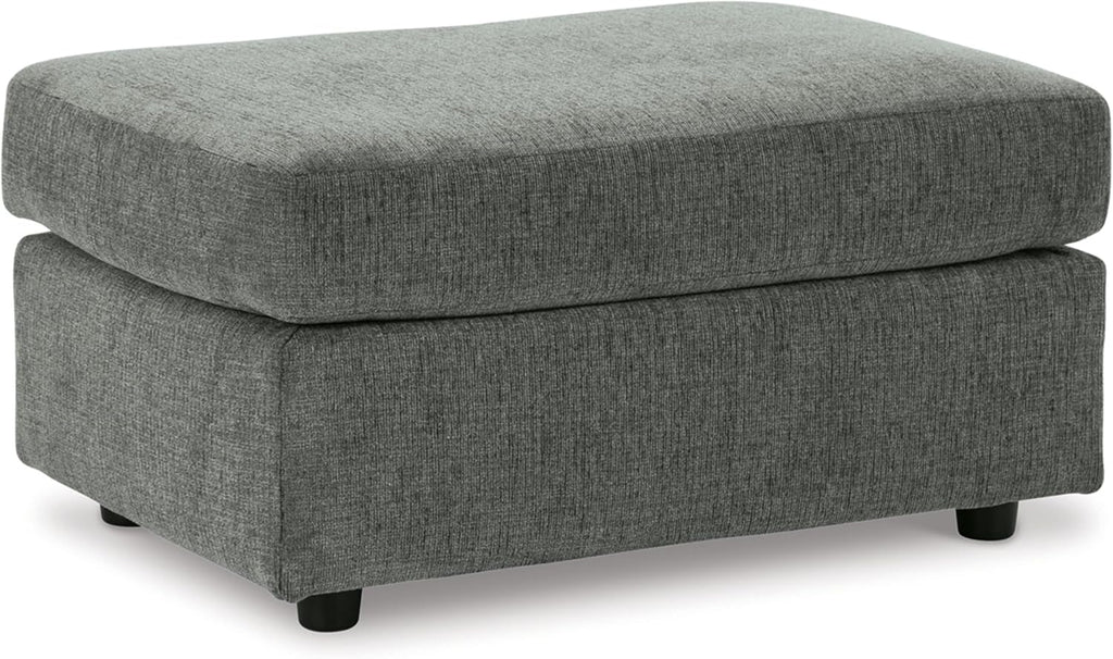 Signature Design by Ashley Stairatt Gray Rectangular Upholstered Ottoman | Plush gray chenille upholstery, Fully assembled couch extension, Sturdy 33x23 in footprint