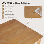 4-Piece Farmhouse Dining Set, Wooden Dining Table with 2 Chairs, Bench Seat