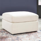 Signature Design by Ashley Modmax Square Oversized Accent Ottoman, Oyster | Stain-resistant Next-Gen Nuvella polyester, Durable reinforced frame, 32-inch square design for coffee table use