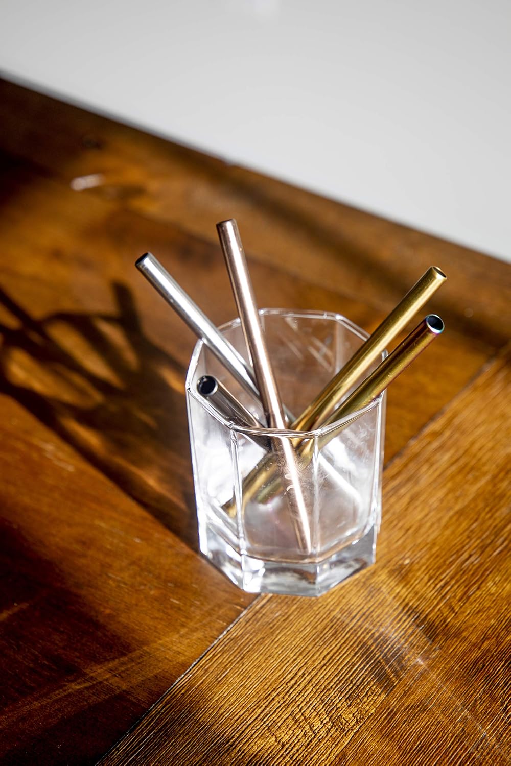 Ello 5-Pack Stainless Steel Reusable Cocktail Straws with Cleaning Brush (Metallic Multicolor)