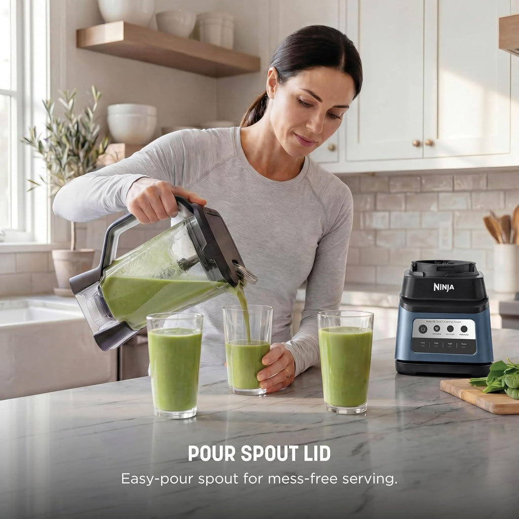 Ninja Professional Plus Blender, Auto-iQ, 1400W, 72oz Pitcher, BN701BLBRN | 1400 peak-watt motor, 3 Auto-iQ presets for smoothies, frozen drinks & ice cream. Total Crushing blades. Dishwasher safe.