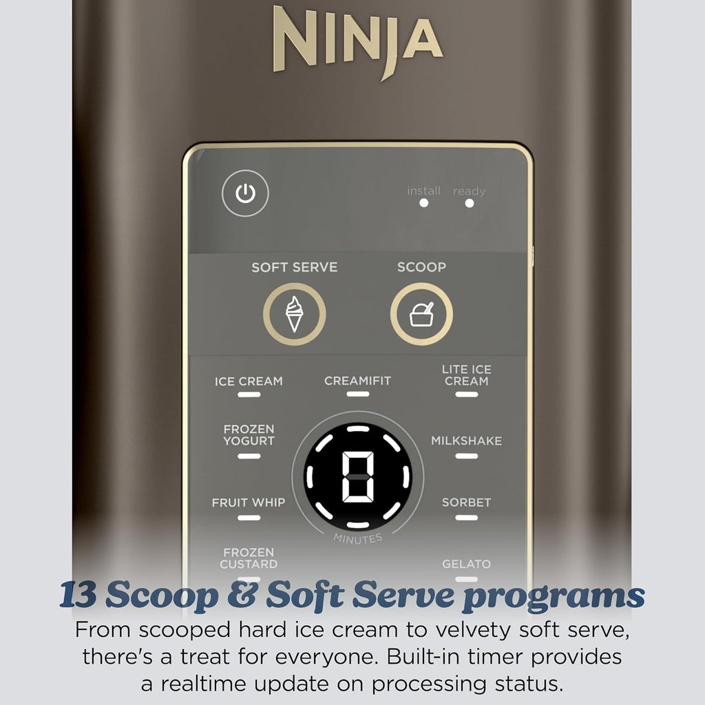 Ninja Creami Scoop & Swirl 13-in-1 Ice Cream and Soft Serve Maker, NC701BR | Ninja Creami Scoop and Swirl turns almost anything into ice cream and soft serve at a button touch, scooped or swirled