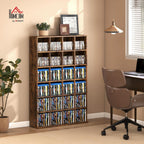 HOMCOM Tall 456 CD/ 336 DVD Storage Unit 89 x 130.5 cm Rustic Brown