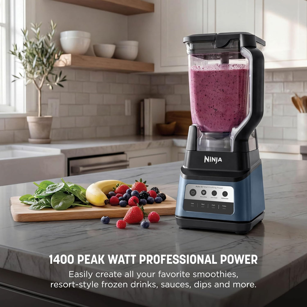 Ninja Professional Plus Blender, Auto-iQ, 1400W, 72oz Pitcher, BN701BLBRN | 1400 peak-watt motor, 3 Auto-iQ presets for smoothies, frozen drinks & ice cream. Total Crushing blades. Dishwasher safe.
