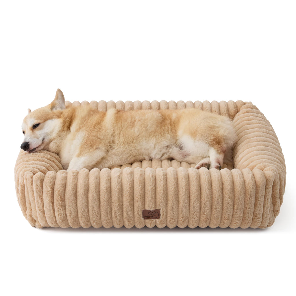 Bedsure ComfyFleece® Cute Dog Beds Large Sized Dog Washable，36in Cream