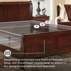 Signature Design by Ashley Alisdair Wood Queen Sleigh Bed | Traditional Louis Philippe style, Sweeping curves, Adjustable base compatible, Bed frame with headboard