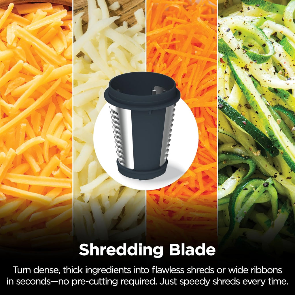 Ninja NeverClog 3-in-1 Juicer, Slicer & Shredder, 32oz Vessel, JC152 | NeverClog auger juices non-stop, plus slicing & shredding attachments. Total Pulp Control, 32-oz vessel, dishwasher safe