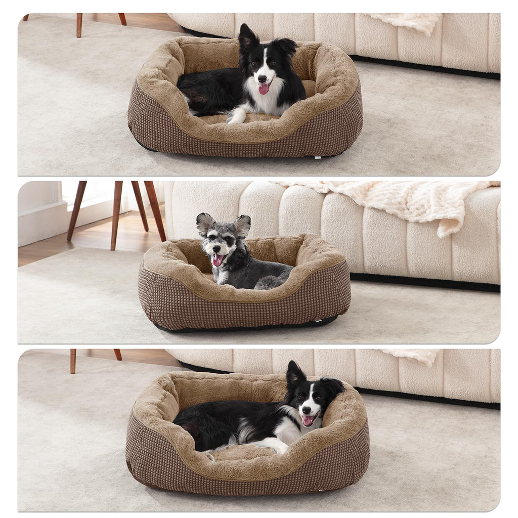 INVENHO Medium Dog Beds for Medium Dogs Washable, Rectangle Dog Bed Medium Size Dog, Orthopedic Dog Bed, Warming Soft Calming Sleeping Puppy Bed Durable Pet Bed with Anti-Slip Bottom M(30"x24"x9")