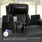 Signature Design by Ashley Leather Power Recliner Chair, Zero Gravity | Soothing air massage and heat, Extended ottoman with adjustable headrest, 250-lb weight capacity, Boyington Series