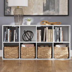 Signature Design by Ashley 8 Cube Organizer Bookcase, White | Durable engineered wood with white laminate, Contemporary styling for bedroom or living room storage, Onita Series