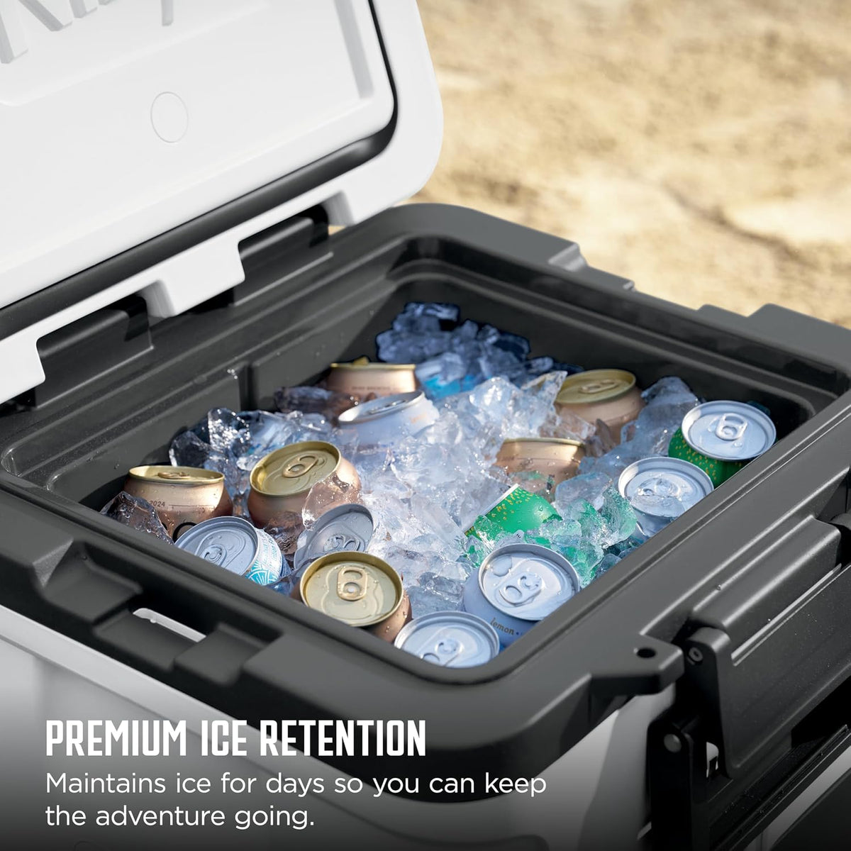 Ninja FrostVault™ 30qt Cooler with Wheels, Dry Storage, Spanish Moss | Ninja FrostVault's 30-qt capacity holds 48 cans, keeps food cool & dry, and rolls easily on all-terrain wheels