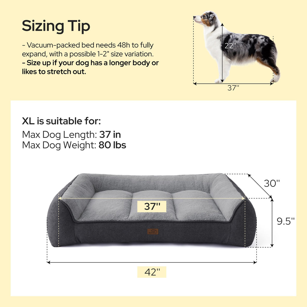 Bedsure SupportMax® Extra Thick Orthopedic XL Dog Bed for Extra Large Dogs