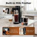 Ninja Single Serve Coffee Maker - Combo Machine, K-Cup Pods and Grounds | 4 Styles of Brewing, up to 24 Oz Cup Sizes, 56 Oz Removable Reservoir, Black, PB051