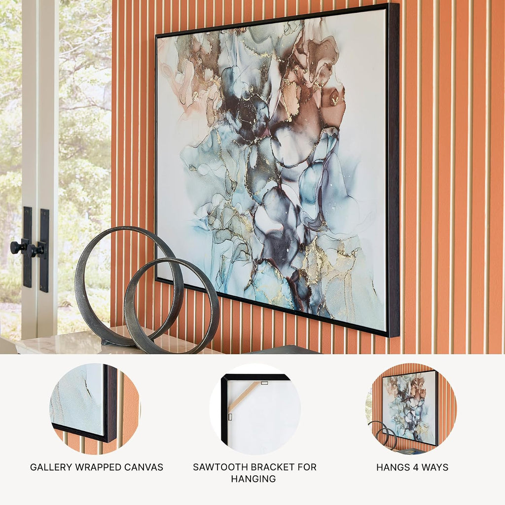 Signature Design by Ashley Modern Abstract Wall Art 30x40 for Living Room | Gallery wrapped canvas in a polystyrene outer frame, For dining rooms, guest spaces, and home offices, Jordsboro Series