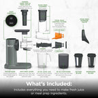 Ninja NeverClog 3-in-1 Juicer, Slicer & Shredder, 32oz Vessel, JC152 | NeverClog auger juices non-stop, plus slicing & shredding attachments. Total Pulp Control, 32-oz vessel, dishwasher safe