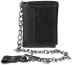Levi's Men's Trifold Wallet - Sleek and Slim Includes ID Window and Credit Card Holder,Black with Chain