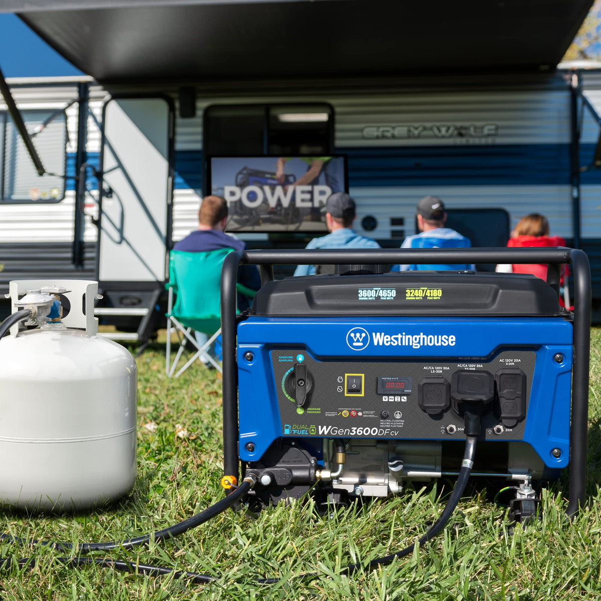Westinghouse 4650 Peak Watt Portable Generator, RV Ready 30A Outlet, Gas Powered, CO Sensor