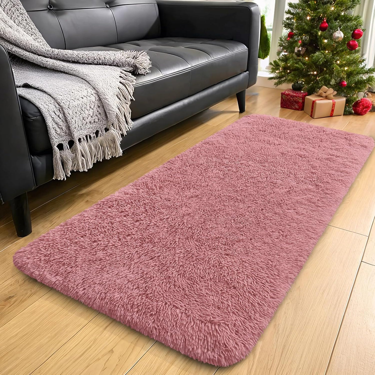 OLANLY Beige Round Rugs for Bedroom - Machine Washable, 4 ft Circle Area Rugs for Living Room, Soft and Fluffy Shaggy Carpet for Teen Girls and Boys, Nursery Rooms, Dorms, Home Decor Aesthetic