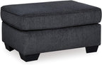 Signature Design by Ashley Rectangular Chenille Living Room Ottoman, Gray | Plush slate-toned polyester upholstery, Sturdy reinforced frame, 34x24-in profile for casual spaces, Altari Series