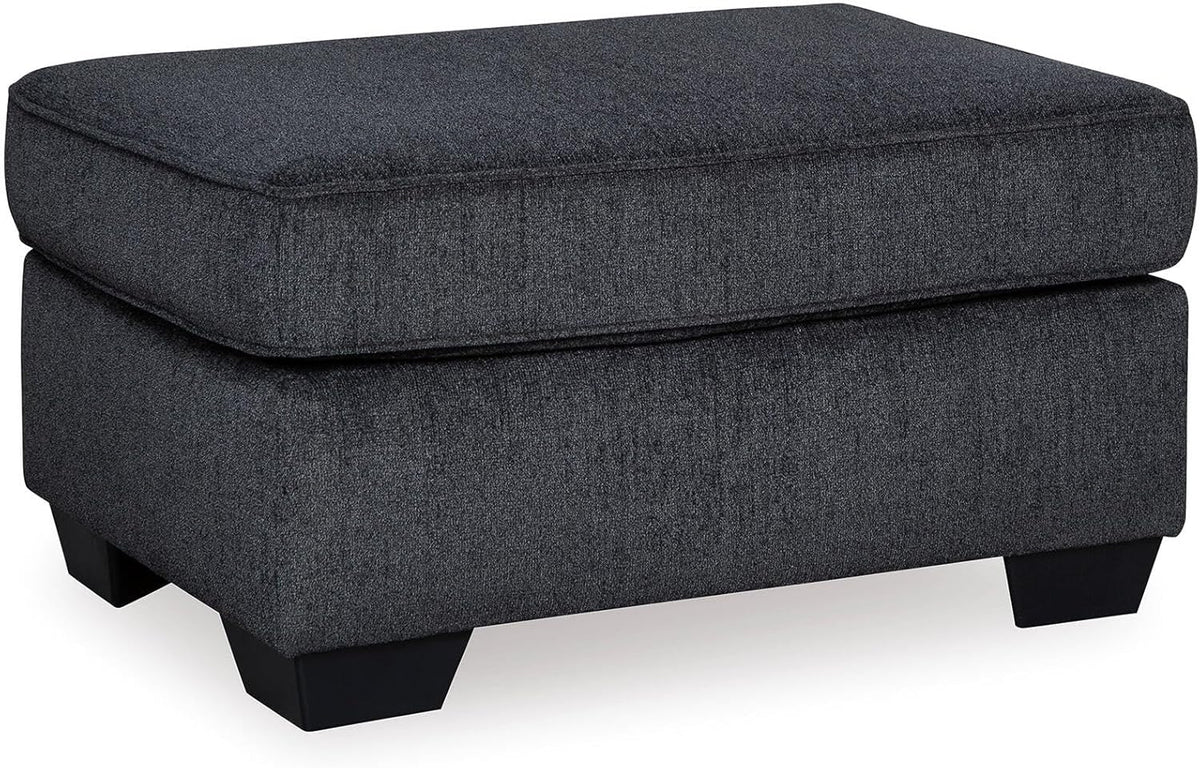 Signature Design by Ashley Rectangular Chenille Living Room Ottoman, Gray | Plush slate-toned polyester upholstery, Sturdy reinforced frame, 34x24-in profile for casual spaces, Altari Series
