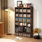 HOMCOM Tall 456 CD/ 336 DVD Storage Unit 89 x 130.5 cm Rustic Brown