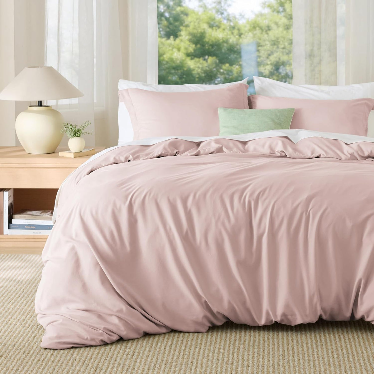 Bedsure Duvet Cover Queen Size, 3Pcs Soft Double Brushed Bedding Set, White
